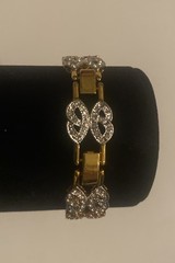 Camrose & Kross JBK Jacqueline Kennedy Pink Stones Crystal Gold Channel Bracelet