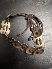 Silver Coin Bracelet with Tassel Accents