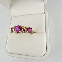 VTG Ross Simons Ruby Gold Vermeil 925 Sterling Silver Cluster Ring SZ8 Read