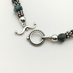 Silver Schark Handmade Sterling Silver & Turquoise Chunk Bead Bracelet 7” #25