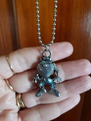 Vintage Taz Pewter Necklace Tazmanian Devil Warner Brothers 1995 Cartoon