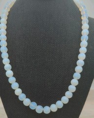 Vintage Opalite/Opaline Glass Beaded Necklace 18″ Long