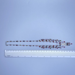 Necklace 18” Multicolor Glass Czech Old Beads Art Deco Style Women`s Jewelry
