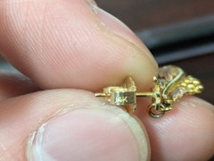 10k Black Hills Gold Leaf Dangle Earrings 21mm Tall 1.7 Grams