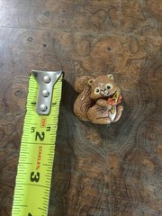 Vintage Hallmark Cards Plastic Autumn Squirrel Brooch Pin Statement Jewelry