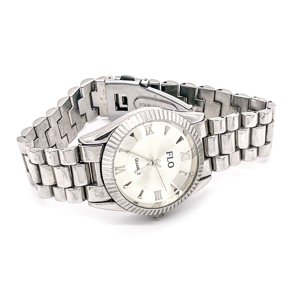 Vintage Wristwatch FLO Quartz Stainless Steel Back Waterproof Y:9205G Japan #A7