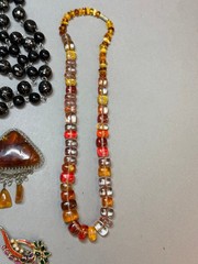 Vintage Costume Jewelry Lot Estate 1960s Czech Choker Boho Purple Earrings Brooc