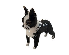 Vintage Erwin Pearl Boston Terrier Brooch Signed RARE 1.25″x1.25″ MINT