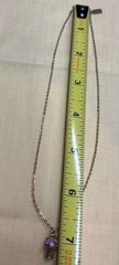 1928 Brand Enamel Necklace Dainty Flower Basket Gold Tone Chain Barrel Clasp