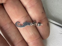 vintage Sterling Silver Seahorse Long Tail Earrings yt#8