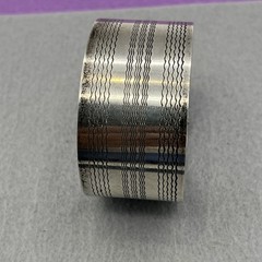 Vintage Sterling Silver Buckle Wide Bracelet Adjustable English