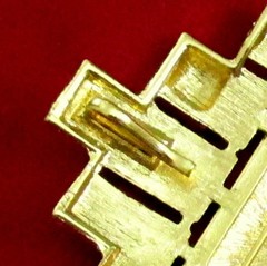 VTG RUNWAY LARGE MONET PAS D’OR GP BROOCH PENDANT BRUTALIST/GLOSSY MODERNIST 70s