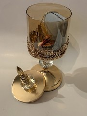 Elegant Vintage Goldtone Jewelry In Art Deco design Container