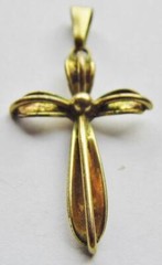 Vintage Religious Cross Pendant by Teka Theodor Klotz Gold Plated Crucifix amdbl