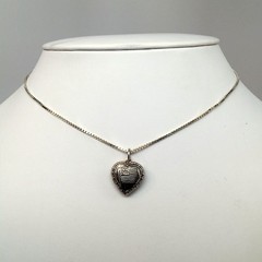 Sterling Silver AMERICAN FLAG Charm for Bracelet PUFFY HEART Medium SMALL Cute!