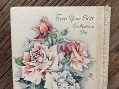 Lot Of 2 VTG 1948 Mother’s Day Card And Vintage “Mother” Brooch Pin Rhinestone