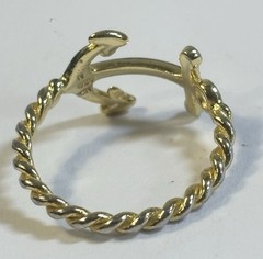 Vintage 925 Anchor Rope Ring Size 6 3/4