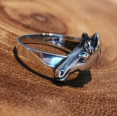 Vintage WTS 925 Sterling Silver Horse Head Ring Size 6.5 Equestrian Estate