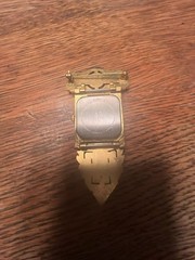 Forem Vintage Art Deco Style Gold-Tone Quartz Lapel Pin Watch
