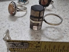 Vintage Sterling Silver Large Smoky Quartz Ring Size 5 Statement Octagon Prism