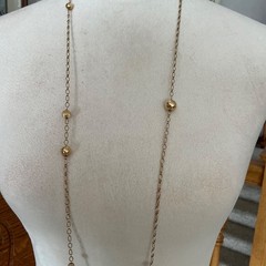 Versatile!!! Vintage!! LONG!! 48” 12k Gold Filled Ball Bead Station Necklace
