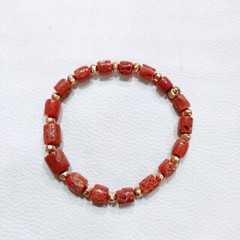 Red Coral Bracelet Italy Natural Coral Bracelet Handmade Coral Gemstone Bracelet