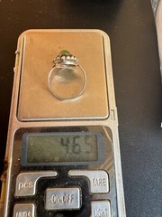 Vintage Silver 925 Soviet Era USSR Women’s Ring Stone Nephritis 8.75 size 4.65g