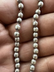 Vintage Sterling Silver Ball Bead Necklace Stamped Sterling