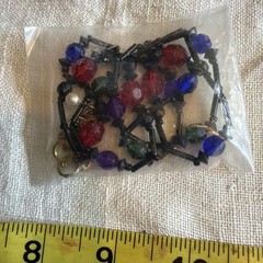 Vintage Lot 5 Necklace 2 Bracelet Metal, Glass, Stone, Plastic Beaded Jewelry