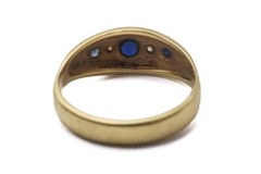 LOVELY ANTIQUE ENGLISH 18K GOLD SAPPHIRE & DIAMOND RING c1910