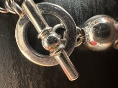 Vintage Lauren Ralph Lauren Signed SilverTone Ball Bead 6.5” Bracelet