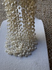 Vintage Hong Kong Multi-Strand Faux Pearl Choker Necklace – 18” 30g – Signed