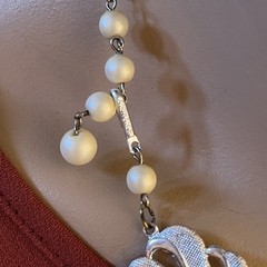 Hong Kong 5 Strand Necklace & Earrings Pastel Yellow Green Peach Blue Pink White