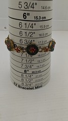 Italian Vtg c1930s Micro Mosaic Multi Color Floral Design Linked Bracelet Size 7