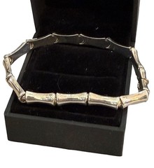 Vintage IBB 925 Sterling Silver Bamboo Link 6.75″ Bracelet 10.8 Grams ELEGANT