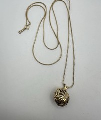 VTG D’ORLAN 1960s GOLD PLATED NECKLACE 36″IN XL Estate Sale Signed Ball Orb Read