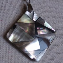 MOP high quality natural rainbow ABALONE MOSAIC SQUARE PENDANT modern triangles