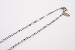 Vintage Sterling Silver 925 Brown Glass Bead Necklace 17.75″