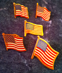 Vtg Americana Red White & Blue Jewelry Lot Necklace Flag Pins Earrings