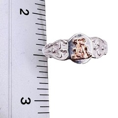 A Initial Signet 10k Gold Letter top Sterling Silver 925 Pinky Child Ring Sz 4