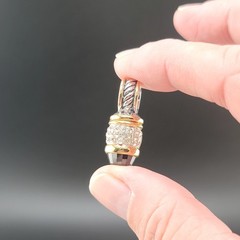 Vtg Pendant Enhancer Black CZ Cabochon TJ Tahoe Jewelry John Medeiros Company