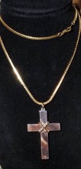 Reversible Vintage Gold Tone Cross & 24″ Chain
