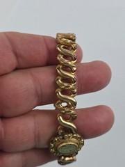 Antique Carmen Sweetheart Heart initial “P” gold filled? bracelet -one bad link