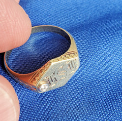 RARE FIND! Antique Victorian Girls 14k Gold Baby’s Ring DIAMOND Floral SIZE 6.5