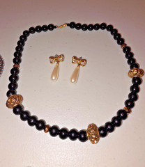 Vintage & Contemporary Jewelry Lot – NAPIER Stamped Bracelet, Cameo Necklace & M
