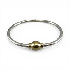 Child’s Bangle Eternity Bracelet Sterling Silver Gold Vermeil Threaded Bead New