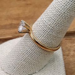 Vintage 1960s Vargas 14k HGE CZ Solitaire Ring Sz 9.75