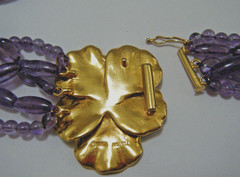 MMA Metropolitan Museum of Art Gold Enamel Imperial Pansy Necklace with Amethyst