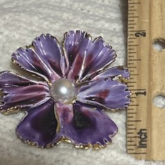 Vintage VANS AUTHENTICS Brooch Pin Pendant Purple Flower #3721 RARE