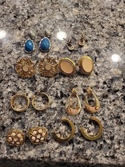 Vintage to Now Post Back Earrings Lot of 8 Pairs Multicolor Fashion Pierced Ear
